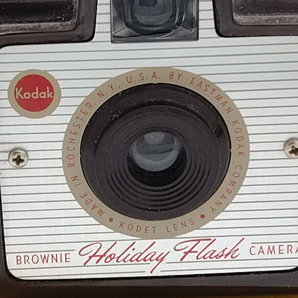 Kodak Brownie Camera Holiday Flash Vintage Strap Box Mid Century Untested 1950s - Picture 11 of 11